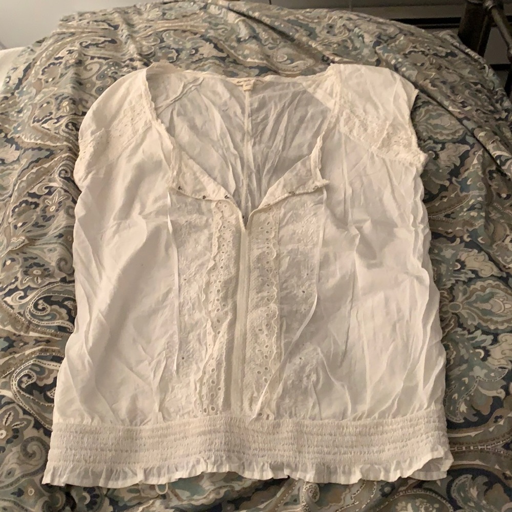 Vintage white peasant top